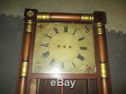 LARGE EARLY MIRROR WALL CLOCK MAKER UNKNOWN AS FOUND 50 TALL Ives