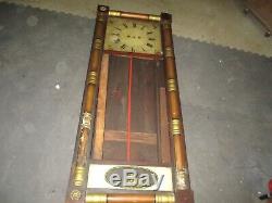 LARGE EARLY MIRROR WALL CLOCK MAKER UNKNOWN AS FOUND 50 TALL Ives