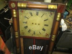LARGE EARLY MIRROR WALL CLOCK MAKER UNKNOWN AS FOUND 50 TALL Rhode Islan