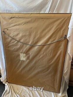 LARGE Gold Mirror Hollywood Regency Reverse? Etched 58 X 46
