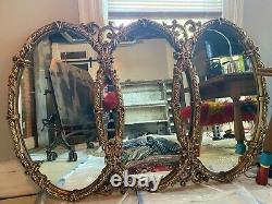 LARGE Ornate Victorian Gold Gilded Wall Mirror 5.5 ft x 3.6 ft