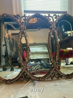 LARGE Ornate Victorian Gold Gilded Wall Mirror 5.5 ft x 3.6 ft