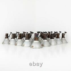 LARGE RUN OF 28 VINTAGE ANTIQUE SALVAGED GECoRAY MIRRORED WALL LIGHTS BY G. E. C