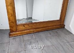 LARGE Rustic Solid Wood Wall Mirror with Beveled Glass Neoclassical Empire Style