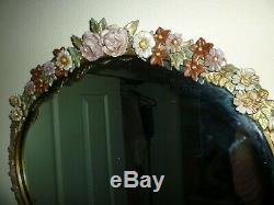 LARGE VINTAGE 1930's ENGLISH COUNTRY BARBOLA SHABBY CHIC WALL MIRROR