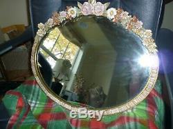 LARGE VINTAGE 1930's ENGLISH COUNTRY BARBOLA SHABBY CHIC WALL MIRROR