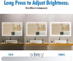 LED Bathroom Lighted Mirror Wall Vanity Mirrors with Light Bluetooth IP44 Large