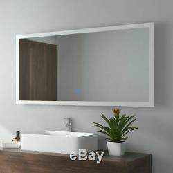 LED Bathroom Mirror Blicklit Wall Mounted Make-up Large Mirror Tounch Bottom
