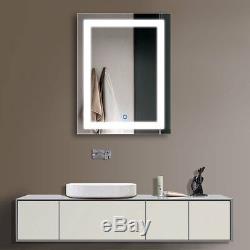 LED Mirror Illuminated Lighted Bathroom Wall Vanity Large Mirror with Touch Button