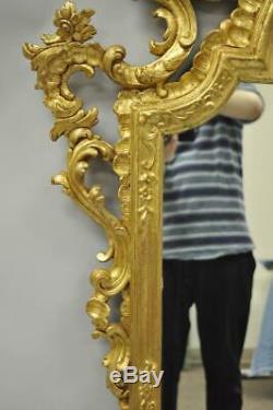 Labarge Gold Carved Giltwood French Louis XV Rococo Large Console Wall Mirror