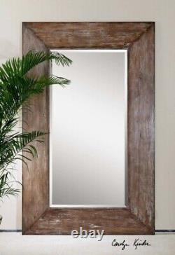 Langford 80.5 inch Large Mirror Antiqued Hickory/Light Gray Wash/Burnished