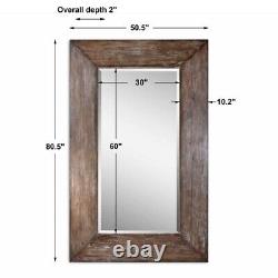 Langford 80.5 inch Large Mirror Antiqued Hickory/Light Gray Wash/Burnished