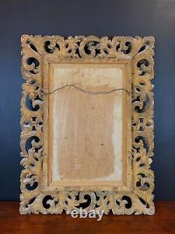 Large 19th Century Italian Rococo Style Florentine Carved Giltwood Wall Mirror
