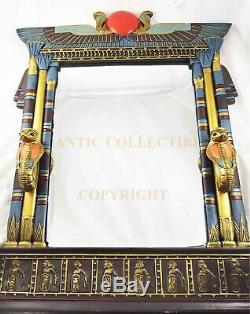 Large 25 Tall Egyptian Architecture Dual Cobra Wall Mirror Plaque Home Decor