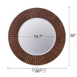 Large 30'' Decor Mirror for Wall, Antique Bronze Round Mirror with Beveled Edge