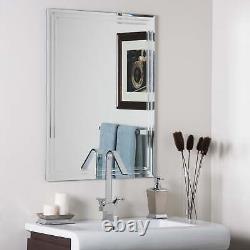Large 31.5 x 23.6 Rectangular BathroomTri-Bevel Wall Mirror by Décor Wonderland
