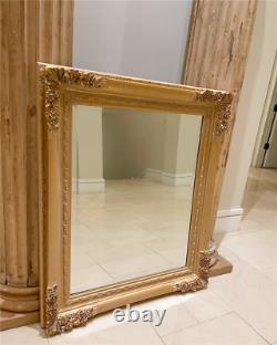 Large 32.5x38.5 Gold Antique Vintage Chic Ornate Wall Mirror Baroque Beveled