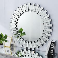 Large 32'' Wall Mirror Decorative Modern Round Mirror Sunburst for Bedroom
