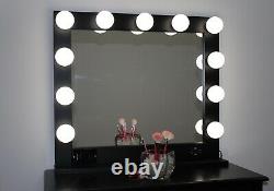 Large 32x28 Hollywood style lighted vanity makeup mirror tabletop or wall mount