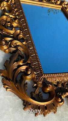 Large 35 Vintage Burwood Products Gold Gilt Ornate Hollywood Regency Wall Mirror