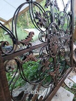 Large (38) Wall Mirror with Bronze Wrought Iron decorations