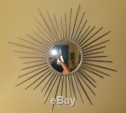 Large 40 inch Star/Sunburst Style Round Metal Framed Wall Hanging Mirror