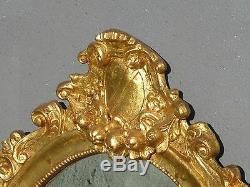 Large 42 1/2 Tall Vintage French Provincial Ornate Gold Gilt Oval Wall Mirror