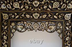Large 47 Moroccan Handcrafted Mother of pearl Inlaid Wood Wall Mirror Frame