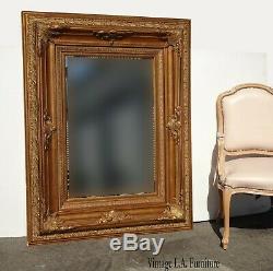 Large 55Tall Vintage French Provincial Gold Ornate Wall Mantle Mirror