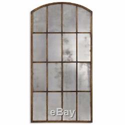 Large 82 Forged Metal & Antiqued Mirror Wall Floor Mirror Aged Rustic Finish