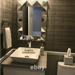 Large Accent Wall Mirror Decor Angled Frame Hanging Vanity Bathroom Bedroom Hall