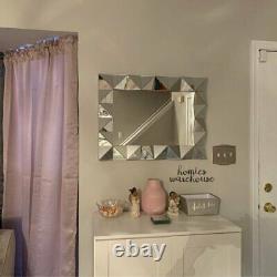 Large Accent Wall Mirror Decor Angled Frame Hanging Vanity Bathroom Bedroom Hall