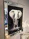 Large African Elephant Picture with Mirrored Frame Wall Art Painting