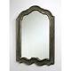 Large Aged Gray Arched Frame Wall Mirror