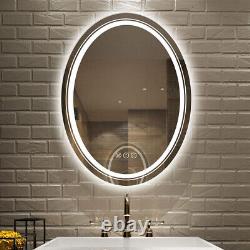 Large Antifog Oval LED Bathroom Mirror Wall Makeup Shaving Mirror Light Dimmable