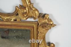 Large Antique 19th Century Italian Rococo Carved Giltwood Wall Mirror