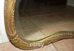 Large Antique 34 Wide X 31 High Gold Gesso & Carved Wood Framed Wall Mirror