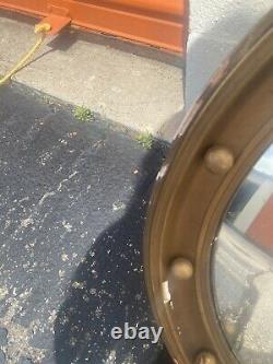 Large Antique American Federal Eagle Convex Gold Wood Wall Mirror