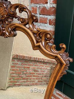 Large Antique French Open Carved Oak Wall Pier Mirror Frame Baroque Renaissance
