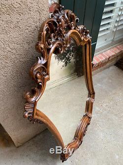 Large Antique French Open Carved Oak Wall Pier Mirror Frame Baroque Renaissance