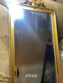 Large Antique Gold Gilt Framed Wall Mirror 45.0 Tall x 17.5 Wide x 1.5 D