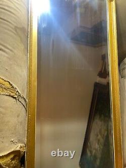Large Antique Gold Gilt Framed Wall Mirror 45.0 Tall x 17.5 Wide x 1.5 D