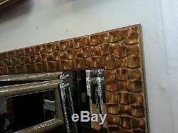 Large Antique Gold Mosaic Wood Frame Wall Mirror Bevelled Edge 167x76cm New