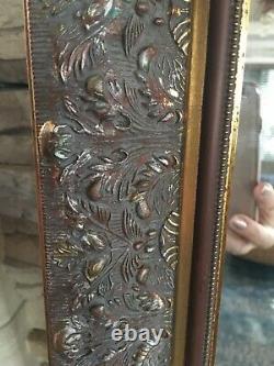 Large Antique Gold Vintage Ornate Mirror With Beveled Edge 45 x 35 Wall Mirror