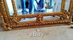Large Antique Ornate Gold Framed Wall Mirror