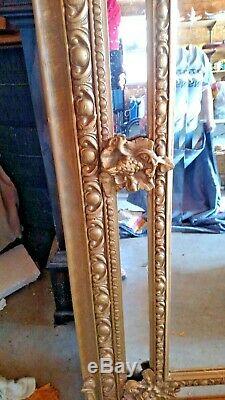 Large Antique Ornate Gold Framed Wall Mirror