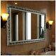 Large Antique Silver Bathroom Mirror Ornate Wall Vanity Hall Entry Dining Room