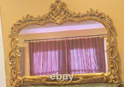Large Antique Style Ornate Scroll Gold Wall Hanging Mirror 55 1/2 X 43 1/2