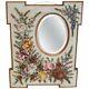 Large Antique Venetian Micromosaic Hanging Wall Mirror, Floral Designs