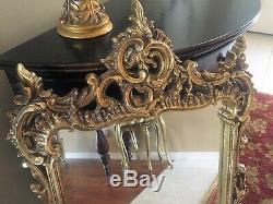 Large Antique/Vintage 38 Italy Syroco Ornate Gold Italian Hanging Wall Mirror